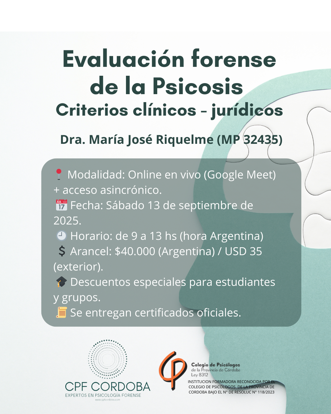 Evaluación forense de la Psicosis Criterios clínicos – jurídicos